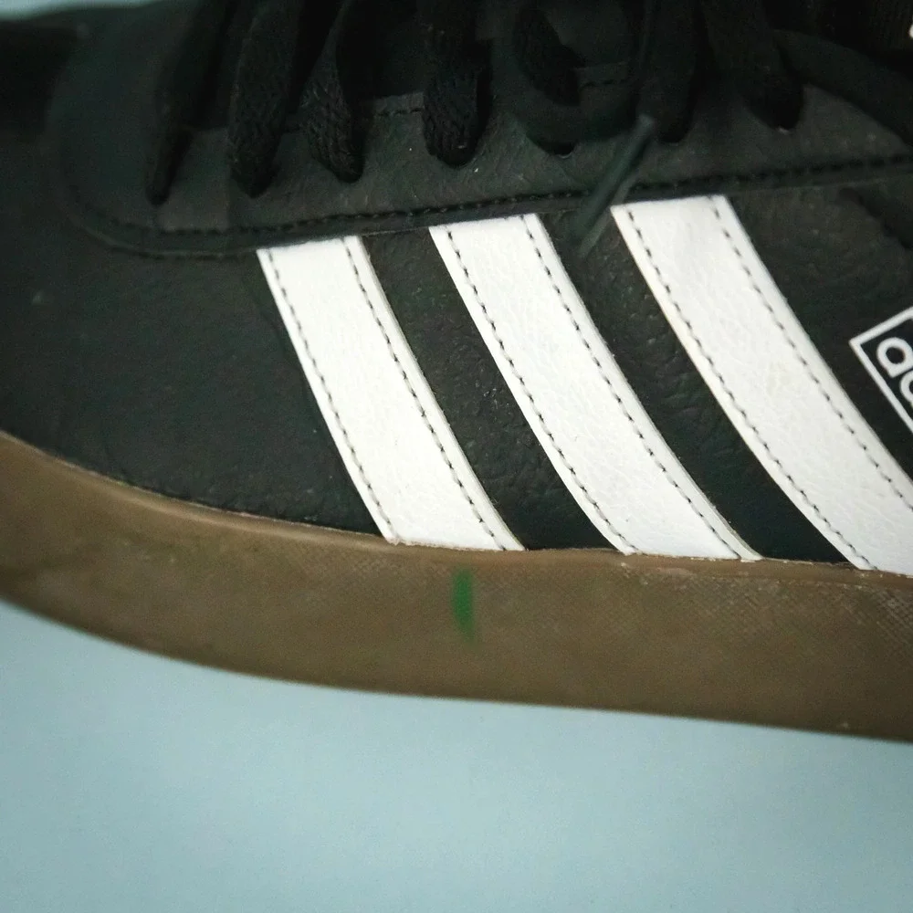 Adidas Men's Size 9 Black Court 3.0 Low Lace Up Suede Leather Sneakers Shoes